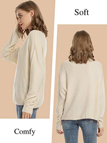 Woolen Bloom Jersey Mujer Invierno Manga Larga Camisa Sueter Mujer 2019 Jersey Elegante Beige Jerseys Punto Chaqueta Suelta y Cómoda