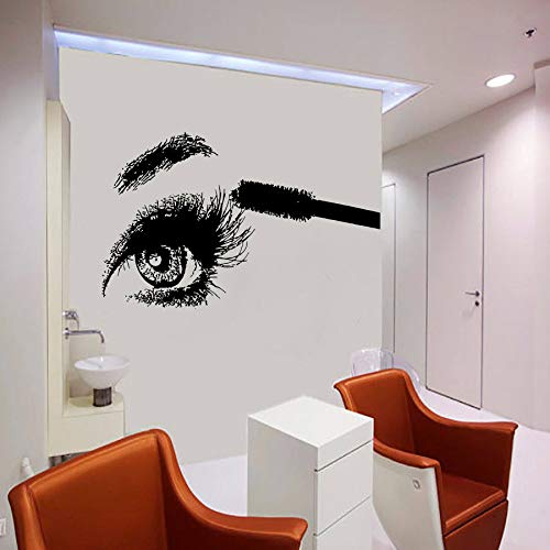 wopiaol Pestañas Ojos Tatuajes de Pared Máscara de Cejas Maquillaje Salón de Belleza Moda Niñas Dormitorio Decoración de Interiores Vinilo Ventana Pegatinas