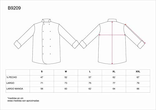 Work Team Chaqueta Cocinero con Botones de Seguridad, puños Combinado Estampado café. Hombre Beige S