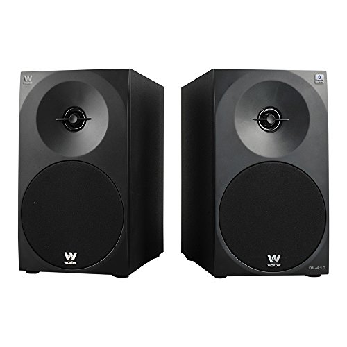 Woxter Dynamic Line 410 BT – Altavoces estéreo 2.0 150W de potencia,BLUETOOTH, Madera, Woofer de 4 pulgadas, 2 Tweeter, 3.5 mm, RCA, Control volumen, agudos, graves, Bookself Speakers, color Negro