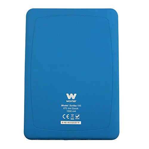 Woxter E-Book Scriba 195 Blue- Lector de Libros electrónicos 6" (1024x758, E-Ink Pearl Pantalla más Blanca, EPUB, PDF) Micro SD, Guarda más de 4000 Libros, Textura engomada, Color Azul