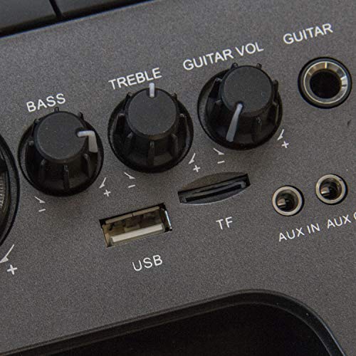 Woxter Rock'n'Roller - Altavoz trolley con función karaoke, Potencia de 80W, Display Led, Bluetooth, Lector SD/USB, AUX, Prioridad Mic, Mando a distancia, Batería de alta capacidad y 2 micrófonos inalámbricos