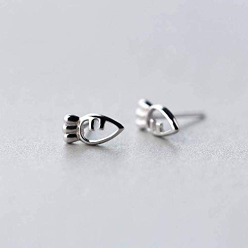 WOZUIMEI Pendiente Colgante Eardrop Stud Pendiente S925 Pendientes de Plata Mujer Pendientes Zanahoria Hueco Lindo Mini Rábano Oreja Joyería para Mujeres