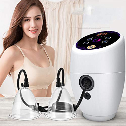 WRRW Masaje del Pecho, la Herramienta de Masaje Aumento de Senos, Mama Ventosa de vacío liposucción Aparato Anticelulitis Vibración infrarroja Máquina eléctrica para Quemar Grasa