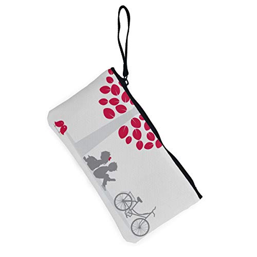 Wrution - Monedero de Lona con Cremallera para Leer, Libro, bajo el árbol, tamaño pequeño, Portable, Gran Capacidad, Personalizable