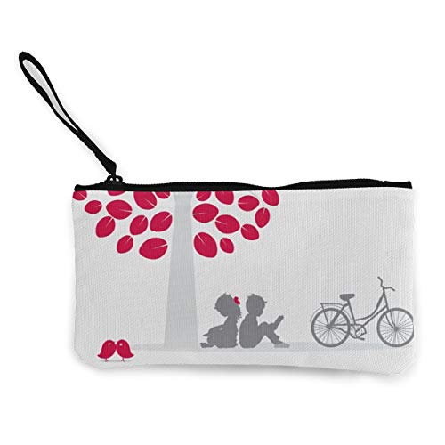 Wrution - Monedero de Lona con Cremallera para Leer, Libro, bajo el árbol, tamaño pequeño, Portable, Gran Capacidad, Personalizable