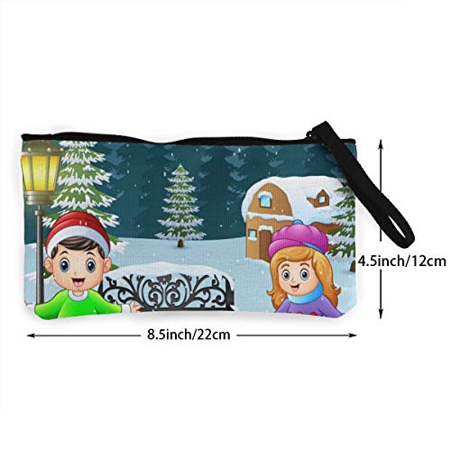 Wrution - Monedero de Lona con Cremallera, tamaño pequeño, Portable, Gran Capacidad, para niños, para Debajo de la Nieve, Luces de Calle Personalizadas