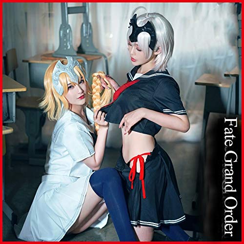 WSJDE anime nuevo destino Joan of Arc marinero traje Jeanne d'Arc kimono rendimiento ropa de las mujeres uniforme anime ropa unisex S negro