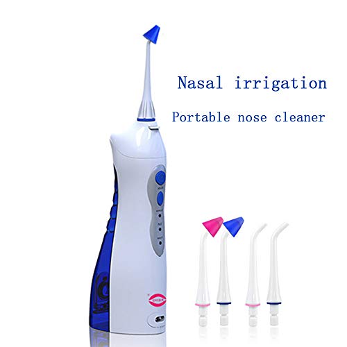WSJS Limpiador de Nariz eléctrico Kit de Enjuague para Senos para Adultos Limpiador Nasal Aspirador Irrigador para la rinitis Alergia para bebés Dispositivo de succión Nasal profundamente Limpio,Blue