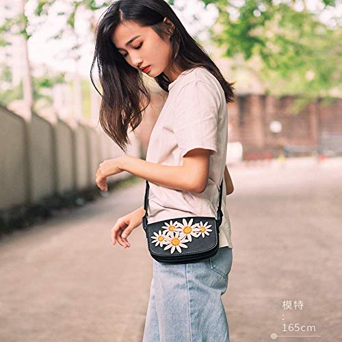 WSXQAZ Bolso Mensajero Texturizado, Bolso De Mujer Margarita, Bolso De Material De Bricolaje Cosido A Mano, Regalo Casero para Niña