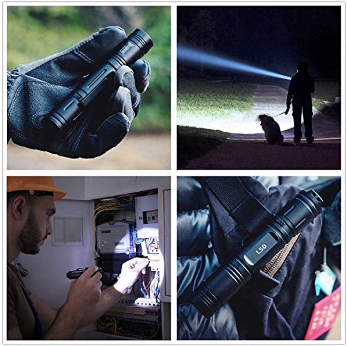 WUBEN L50 Linterna LED Alta Potencia, Recargable 1200 LM Super Brillante Antorcha Táctica Militar Pequeña Linterna de Mano, Resistente al agua IPX8, 5 Modos, Con batería, para Ciclismo Camping