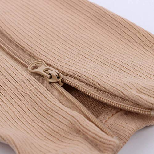 wufeng Cremallera De Nylon compresión del calcetín de la Pierna de la Rodilla Soporte Punta Abierta de Prevención de Las Venas varicosas Estiramiento Calcetines