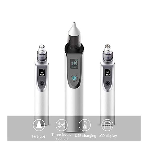 WULE-RYP Aspirador Nasal eléctrico Aspirador Nasal del bebé recién Nacido del bebé de la Nariz Limpiador removedor de la espinilla for Adultos Instrumento de la Belleza (Color : Silver)