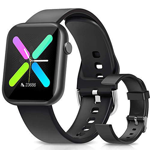 WWDOLL Smartwatch, 1.3 Pulgadas Reloj Inteligente Mujer Hombre, Reloj Deportivo con Pulsómetro, Cronómetro, Presión Arterial, Juego, Calculadora, Monitor de Sueño, IP67 Smart Watch para Android iOS