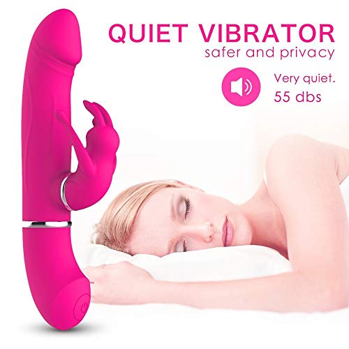 WXJZ Portátil Mujer Toys,Cóṋsòlạdóréș Séxụạléș Mujèr Vîbradóréș Ventosạ Clíțòrîș, Pén-ēș De Dóblè Silicóna, Grándèș Cóṋsòlạdór Rose Red