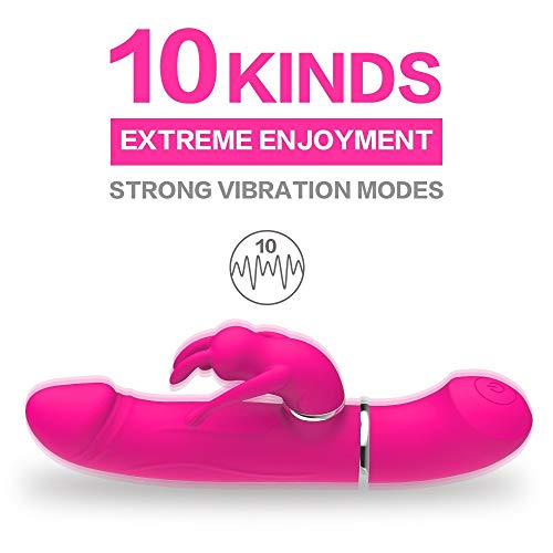 WXJZ Portátil Mujer Toys,Cóṋsòlạdóréș Séxụạléș Mujèr Vîbradóréș Ventosạ Clíțòrîș, Pén-ēș De Dóblè Silicóna, Grándèș Cóṋsòlạdór Rose Red