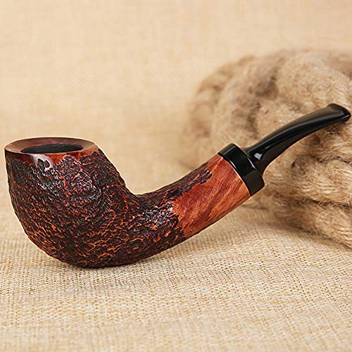 WXYLJ - Pipa de tabaco de madera maciza para fumar para hombre, clásico, hecho a mano, clásico, para tabaco, con filtro recto, juego de tabaco, extraíble y extraíble