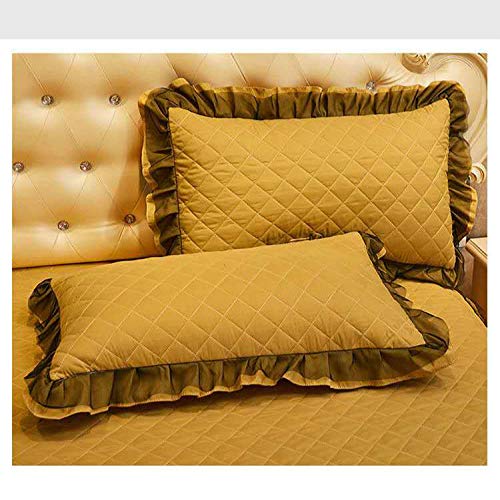 WYSTLDR - Falda de cama acolchada gruesa antideslizante de una sola pieza de cama de tres piezas, protector de colchón de tamaño completo Camel 120 x 200 cm falda de cama + 1 funda de almohada