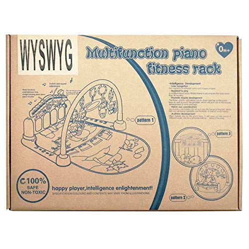 WYSWYG Alfombrilla de Juego para bebés con Luces y melodías, 3 en 1 Actividad Gimnasio Juguetes para bebés Regalo para recién Nacidos Edades 0 ~ 12M, Tema Animal Multicolor (Embalaje estándar-Verde)