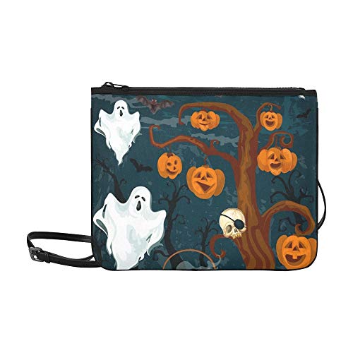 WYYWCY Fiesta de Halloween Invitación Banner Horror Fantasma Personalizado de alto grado de Nylon Delgado Clutch Bag Cross-body Bag Bolsa de hombro