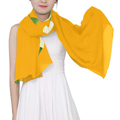 WYYWCY Verduras deliciosas que cortan cebollas Bufanda de moda única para las mujeres Moda ligera Otoño Invierno Imprimir Bufandas Envolturas de mantón Regalos para principios de primavera