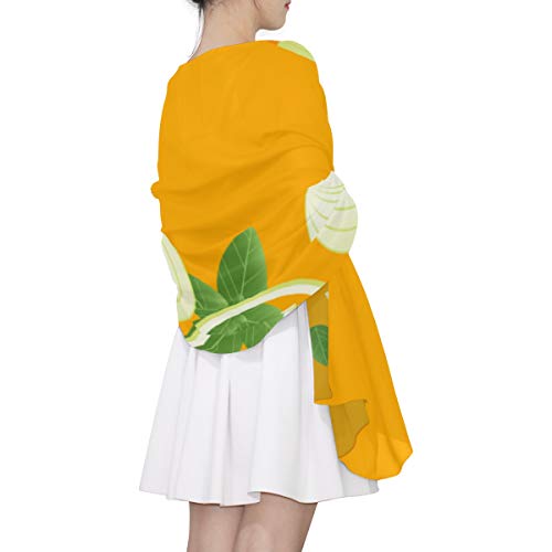 WYYWCY Verduras deliciosas que cortan cebollas Bufanda de moda única para las mujeres Moda ligera Otoño Invierno Imprimir Bufandas Envolturas de mantón Regalos para principios de primavera