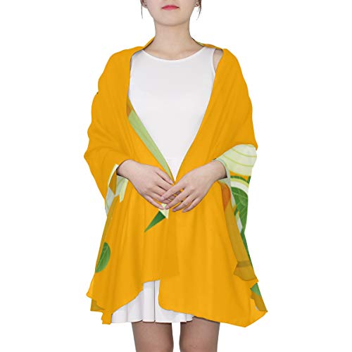 WYYWCY Verduras deliciosas que cortan cebollas Bufanda de moda única para las mujeres Moda ligera Otoño Invierno Imprimir Bufandas Envolturas de mantón Regalos para principios de primavera