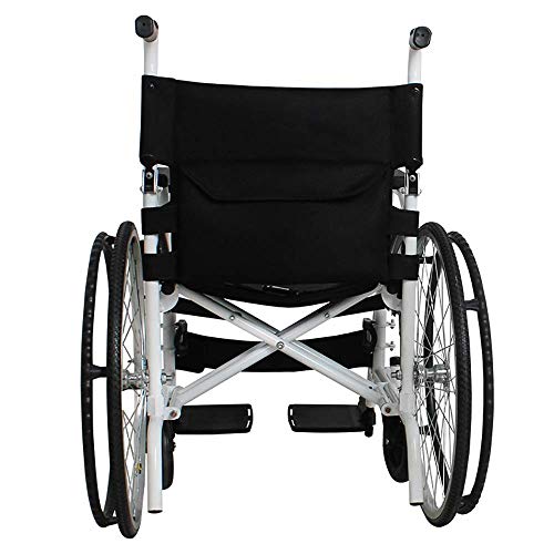 WZC Silla de ruedas Plegable Almacenamiento Ligero Ultraligero Portátil Deportes Casual Acero Rápido Amortiguador Viejo viaja Rueda pequeña Viaje en carretilla (Estilo: Rueda grande