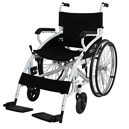 WZC Silla de ruedas Plegable Almacenamiento Ligero Ultraligero Portátil Deportes Casual Acero Rápido Amortiguador Viejo viaja Rueda pequeña Viaje en carretilla (Estilo: Rueda grande