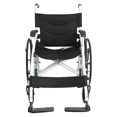 WZC Silla de ruedas Plegable Almacenamiento Ligero Ultraligero Portátil Deportes Casual Acero Rápido Amortiguador Viejo viaja Rueda pequeña Viaje en carretilla (Estilo: Rueda grande