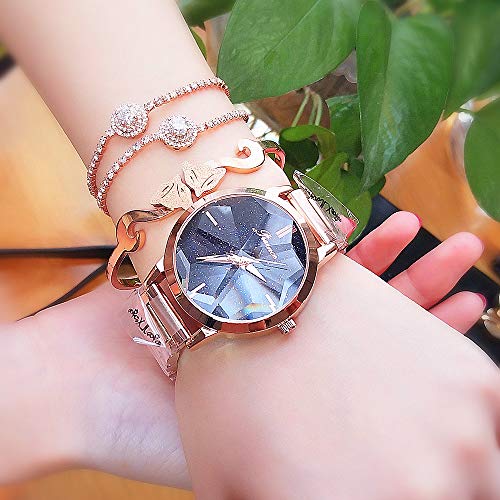 WZFCSAE 2019 Nuevo Reloj Auténtico para Mujer Reloj De Moda Coreano Cinturón De Acero De Cuarzo Impermeable Tendencia Reloj Mujer Oro Rosa