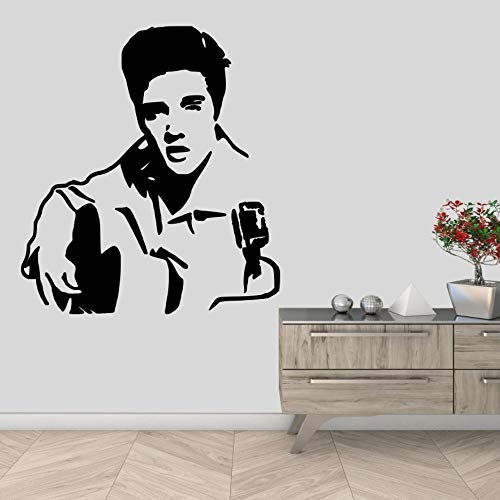 wZUN King of Rock Roll Icon Calcomanía de Pared Cantante Artista Familia Sala de Estar Decoración extraíble 68X74cm