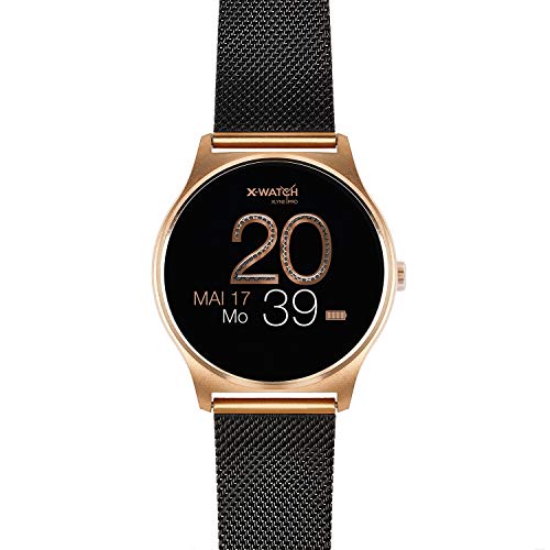 X-WATCH Joli XW Pro - Smartwatch para Mujer, Color Oro Rosa, Reloj Inteligente iOS, podómetro, Reloj para Mujer