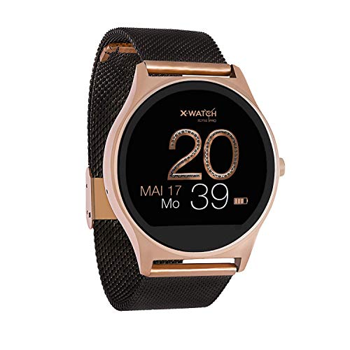 X-WATCH Joli XW Pro - Smartwatch para Mujer, Color Oro Rosa, Reloj Inteligente iOS, podómetro, Reloj para Mujer