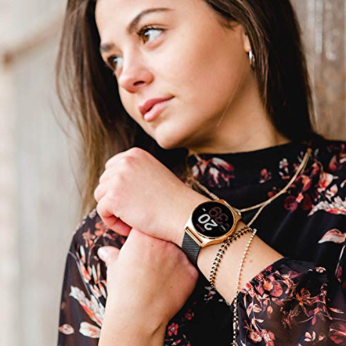 X-WATCH Joli XW Pro - Smartwatch para Mujer, Color Oro Rosa, Reloj Inteligente iOS, podómetro, Reloj para Mujer