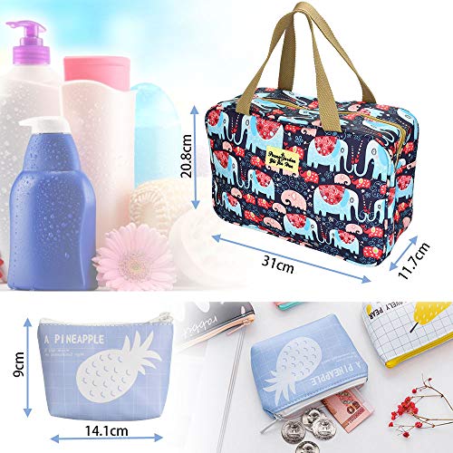 XAVSWRDE Neceser de Viaje para Maquillaje con Bolsa Pequeña Bolsas de Aseo Viaje de Tela Oxford Neceser de Maquillaje Impermeable con Gran Capacidad Bolsas de Cosméticos para Viaje Vacación Playa