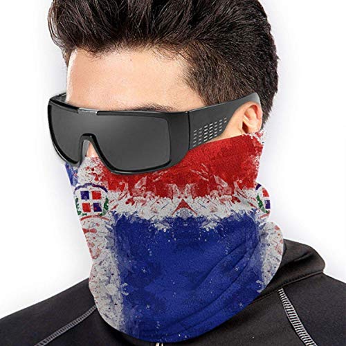XCVD República Dominicana Bandera Ultimate Comfort Calentador de cuello Máscara facial Escudo Bandana súper protectora Diadema Gorro a prueba de viento Boca a prueba de polvo Mascarilla bufanda m