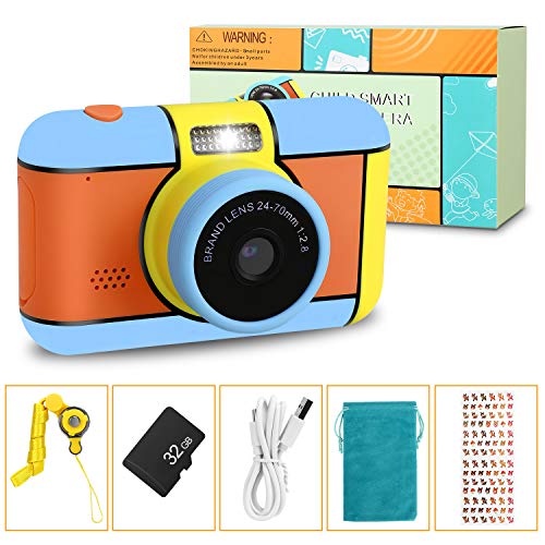 XDDIAS Cámara para Niños, Infantil Cámara de Fotos Digital con 32GB Tarjeta de Memoria, Videocámaras Juguetes, Fotos de 16 Megapíxeles, Pantalla de 2.4 Pulgadas, Niños y Niñas Cumpleaños Regalo