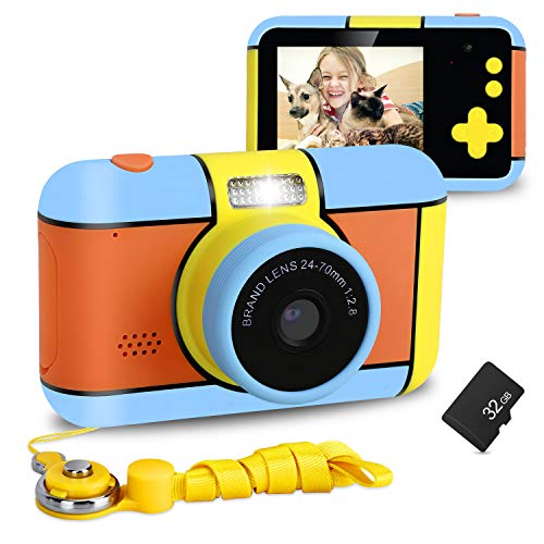 XDDIAS Cámara para Niños, Infantil Cámara de Fotos Digital con 32GB Tarjeta de Memoria, Videocámaras Juguetes, Fotos de 16 Megapíxeles, Pantalla de 2.4 Pulgadas, Niños y Niñas Cumpleaños Regalo