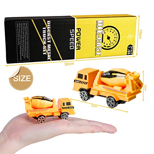 XDDIAS Mini Modelos de Construcción, 6 Pcs Aleación Modelo Camiones de Juguete, Diecast Metal Vehículos de Coches Camión Excavadora Navidad Cumpleaños Regalo para Niño 3 Años