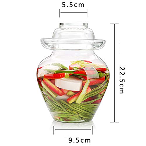 XDLYM Kimchi Frasco, Tarro de la salmuera del hogar, Tarro en escabeche, Sellado Botella de Vidrio Transparente, engrosadas Olla Kimchi,M1