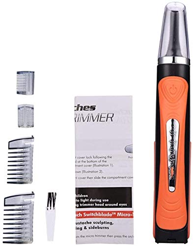 XGBDTJ- Condensador De Ajuste del Pelo Afeitadora Vida de Moda Man 2 En 1 Cejas Piercing En La Nariz Patillas Cortador De Pelo Removedor con Luz Led (Color : Colour, Size : Size)