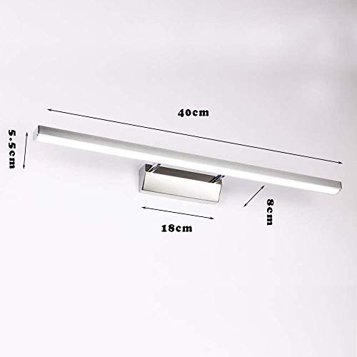 XIAJIA -7W 700LM Lámpara LED de pared, Lámpara de espejo Aplique de Baño LED 400mm 6000K para Espejo Muebles de Maquillaje Aparato Montado en la Pared(Blanco Frío)