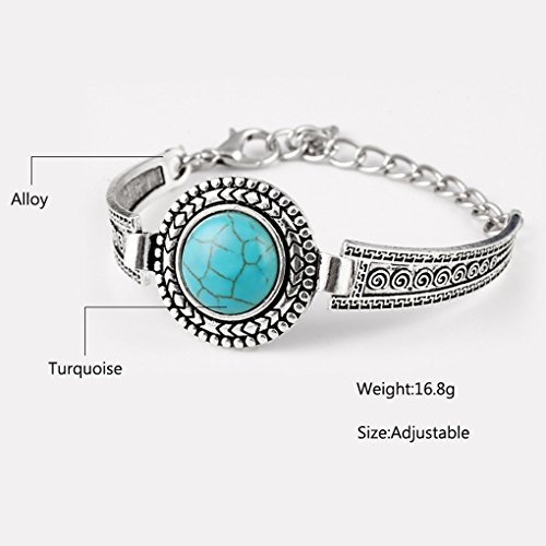 Xiang Mujeres Pulsera Redonda Retro Nubes Flores Pulsera De Turquesa Accesorios Para Mujer