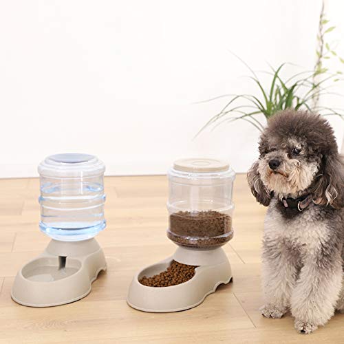 XIAPIA Dispensador de Agua Automático para Mascotas de Gatos/Perros   3.75L x 2 Piezas Preservador de Alimentos y Agua