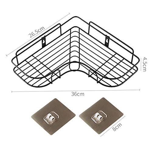 XIAPIA Estante Ducha Baño Estanteria Esquina de Pared Accesorios de Cocina y Baño sin Taladro Negro en Hogar Ducha Rinconera Cocina Jaboneras