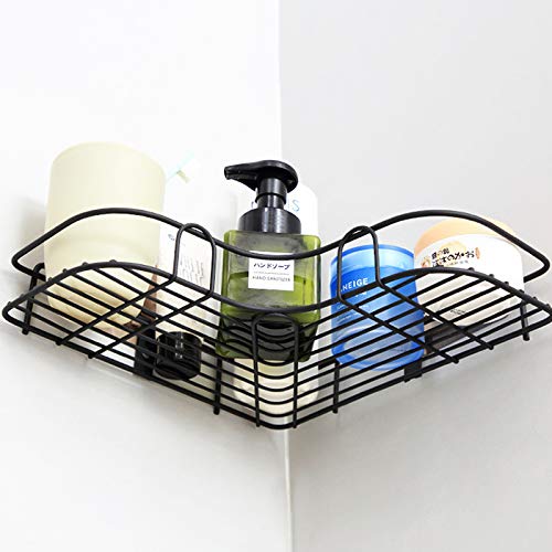 XIAPIA Estante Ducha Baño Estanteria Esquina de Pared Accesorios de Cocina y Baño sin Taladro Negro en Hogar Ducha Rinconera Cocina Jaboneras