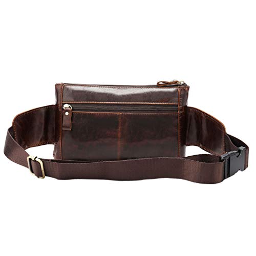 Xieben Vintage Fanny Pack De Cuero para Los Hombres Bolso De La Cadera Bolso De La Cadera Teléfono Bum Cinturón Messenger Hombro Sling Bolsas De Pecho Brown