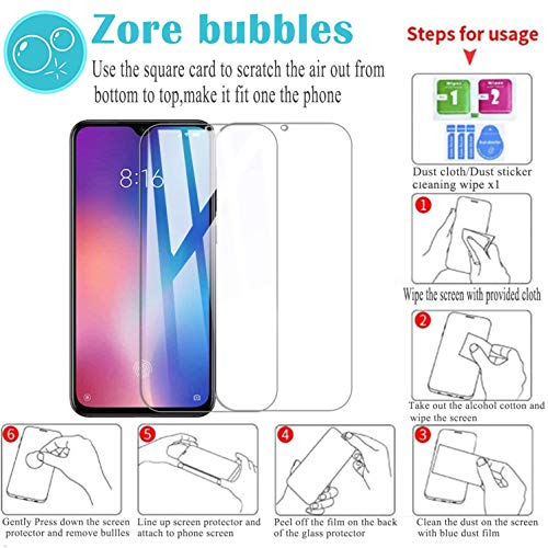 XIFAN Funda para Xiaomi Mi 9 [Robusto] Anillo Metálico Soporte [Funciona con El Montaje De Coche Magnético] Case Carcasa, Negro + 2 Piezas Protector de Pantalla