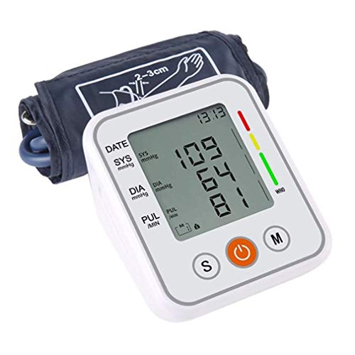 XIN Tensiómetro de Brazo Monitor de presión Arterial automático Inteligente Inicio BP Manguito Máquina Ritmo cardíaco del Pulso de Monitoreo esfigmomanómetro Digital for el hogar y Médica
